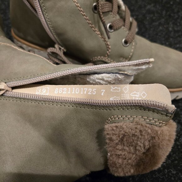 Rieker Fall/Winter Green Lace Up Ankle Boot - Womens 8 - Picture 7 of 9